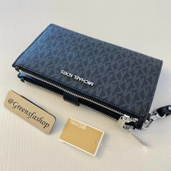 Michael Kors Double Zip Wallet With Wristlet black signature - Picture 4 of 4